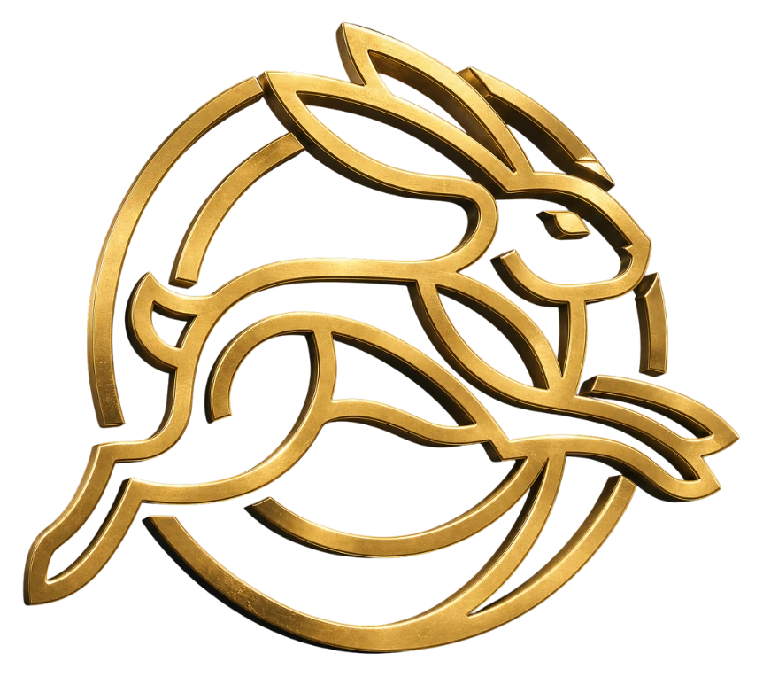 Tu Shen House — a leaping rabbit in an open ring